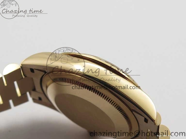 AAA Replica Watches on President A 2689 BP White ComfortFit Crystal Crystal Marker MOP RG Best Edition 128235 Dial Day-Date Bracelet RG 36mm 1218